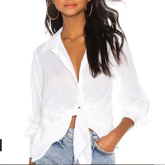 ALL SAINTS Sirena Shirt, Chalk White, Size Small - Picture 3 of 6